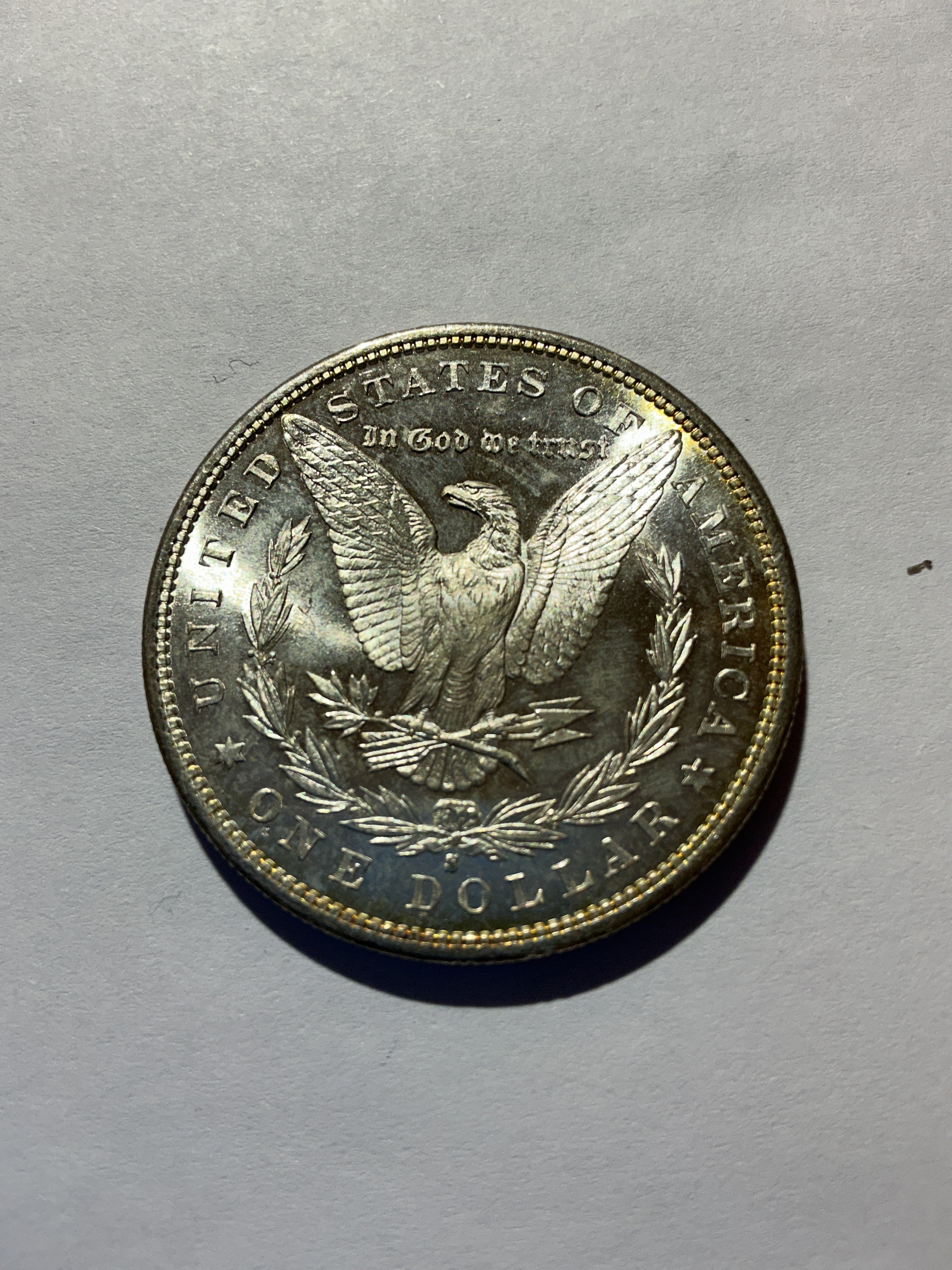 Lot 67, 1881 S Morgan silver dollar, Bu