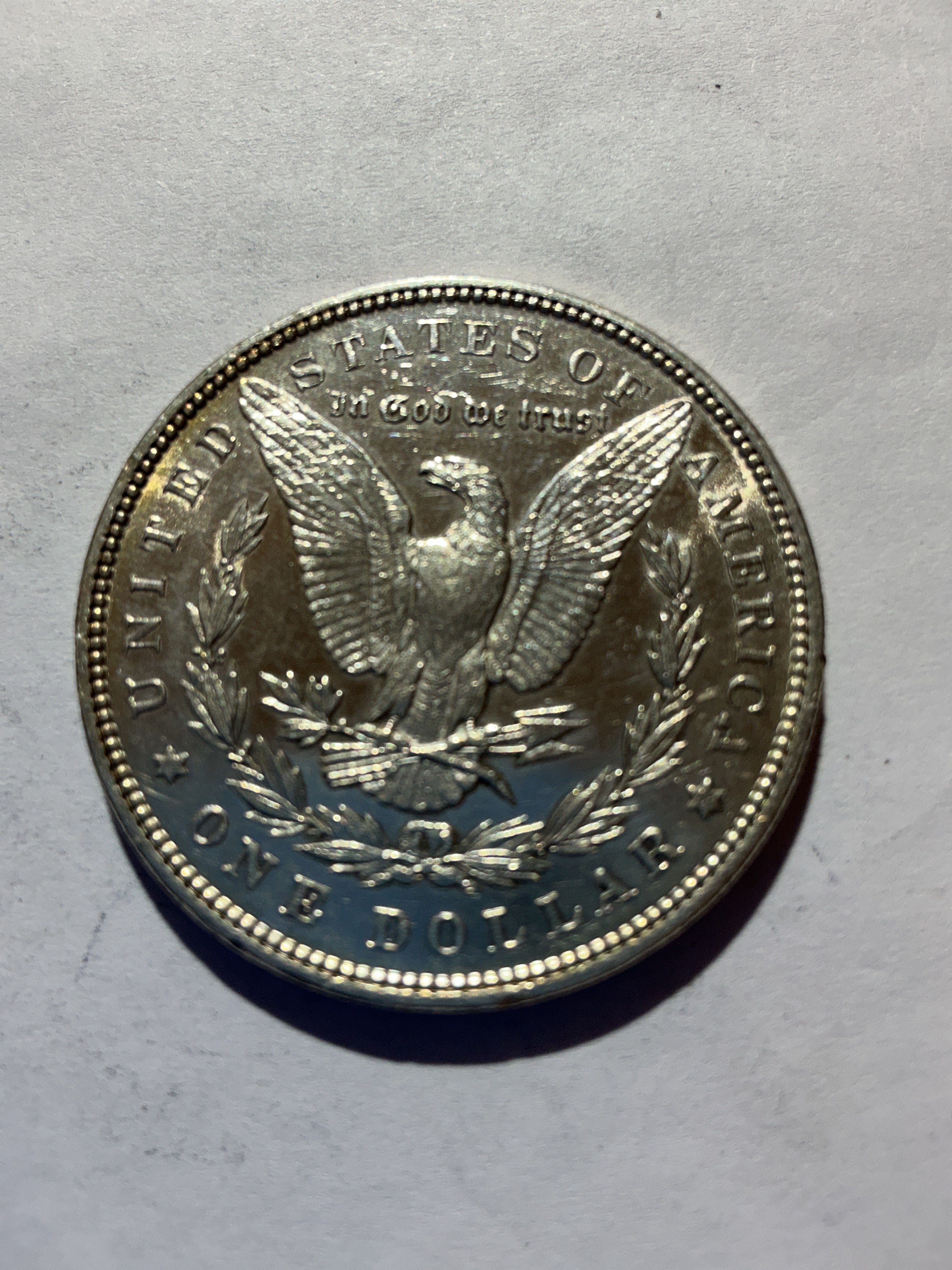 Lot 53, 1887 Morgan silver dollar, AU