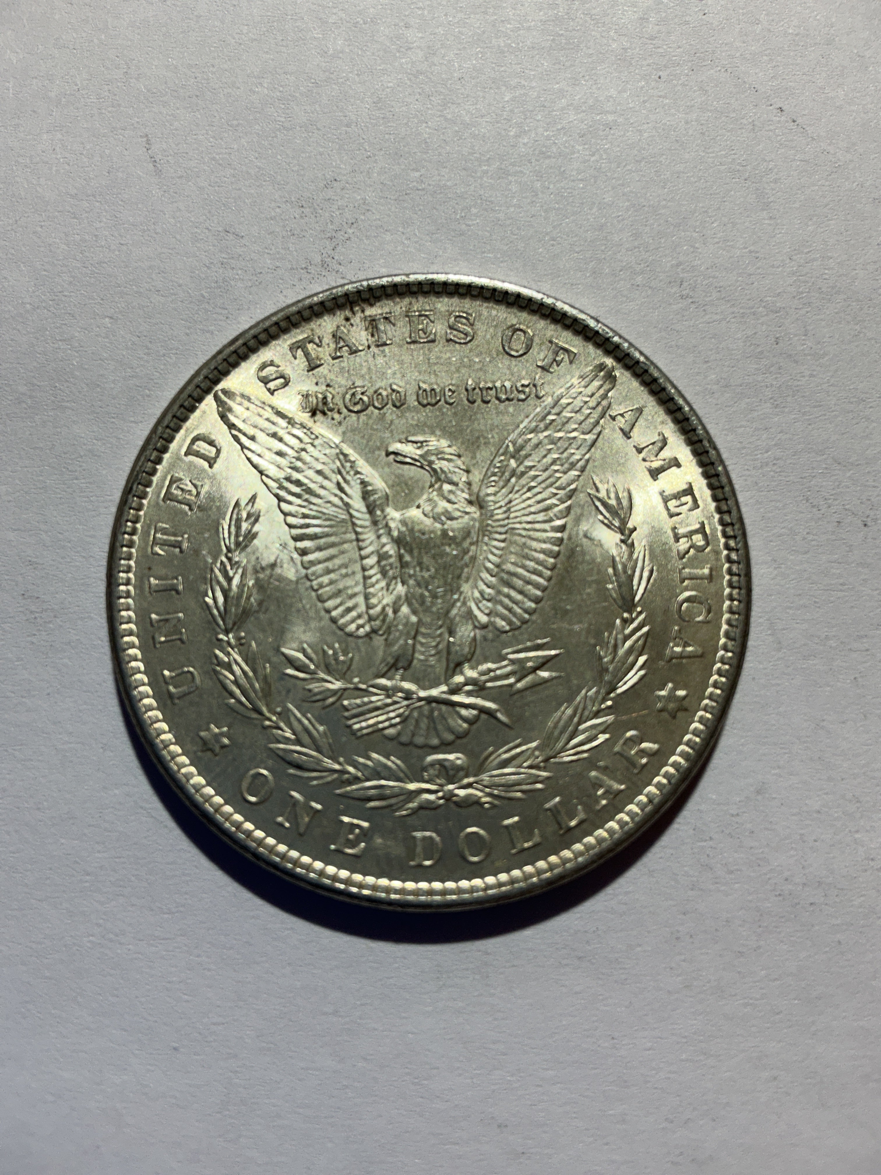 Lot 13, 1881 Morgan silver dollar, AU