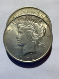 Lot 23, 2 1922 Peace dollar, AU