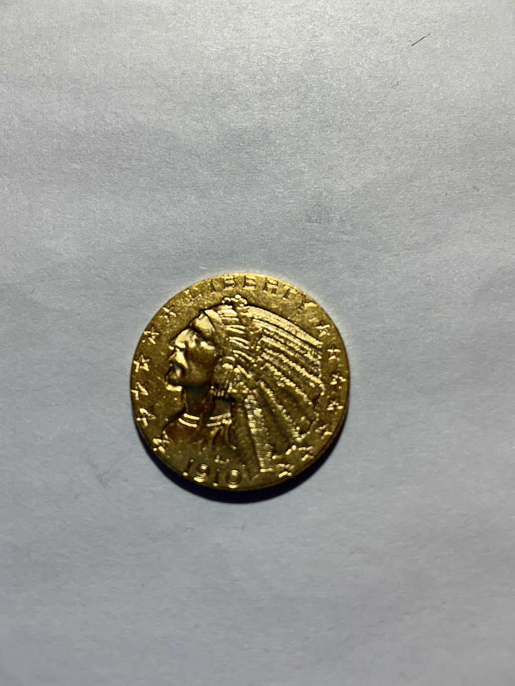Lot 19, 1910,5 dollar gold half eagle Indian head, 90% gold 10% copper