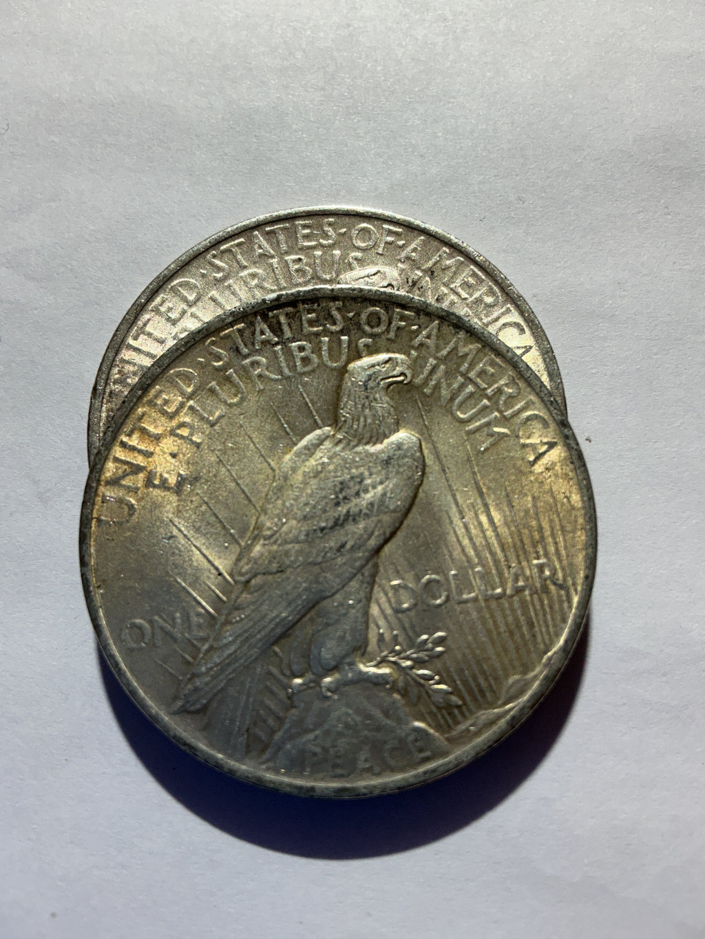 Lot 20, 2,  1922 Peace dollar, AU