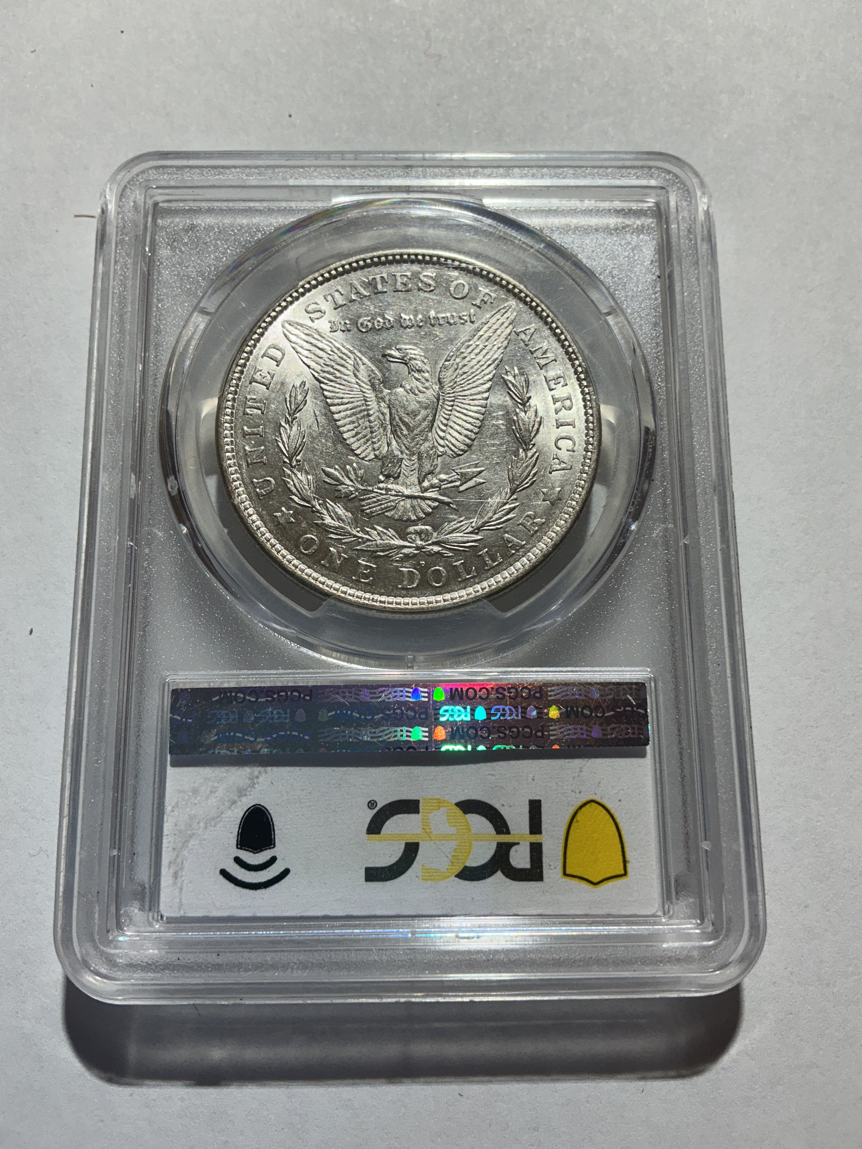 Lot 7, 1921 D Morgan silver dollar, AU55