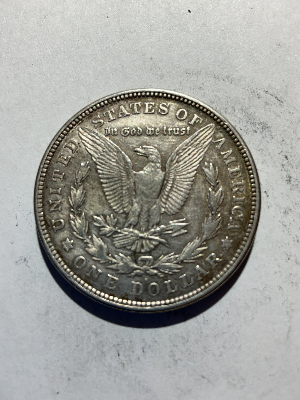Lot 75, 1921 D Morgan silver dollar, xf