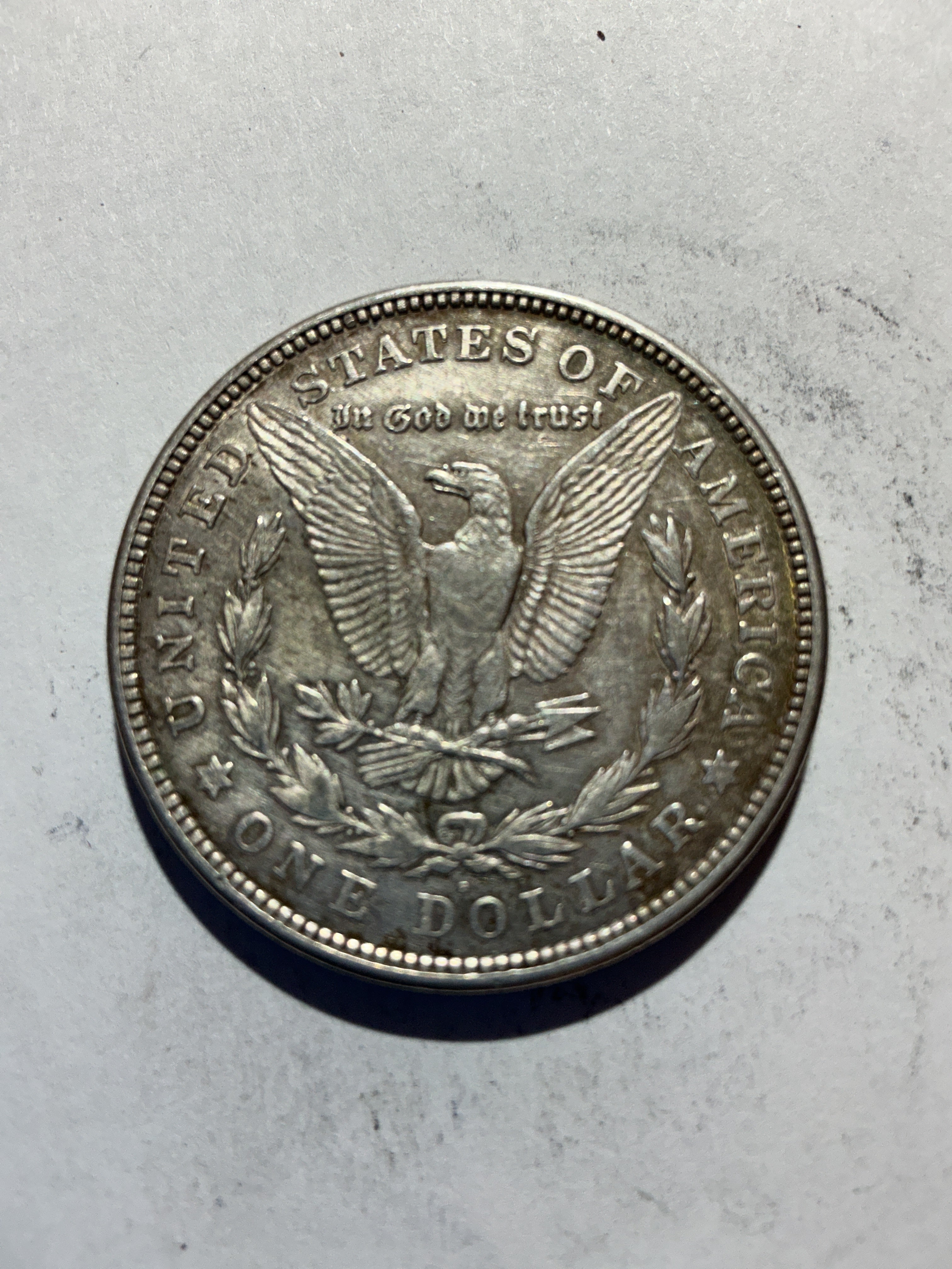 Lot 75, 1921 D Morgan silver dollar, xf