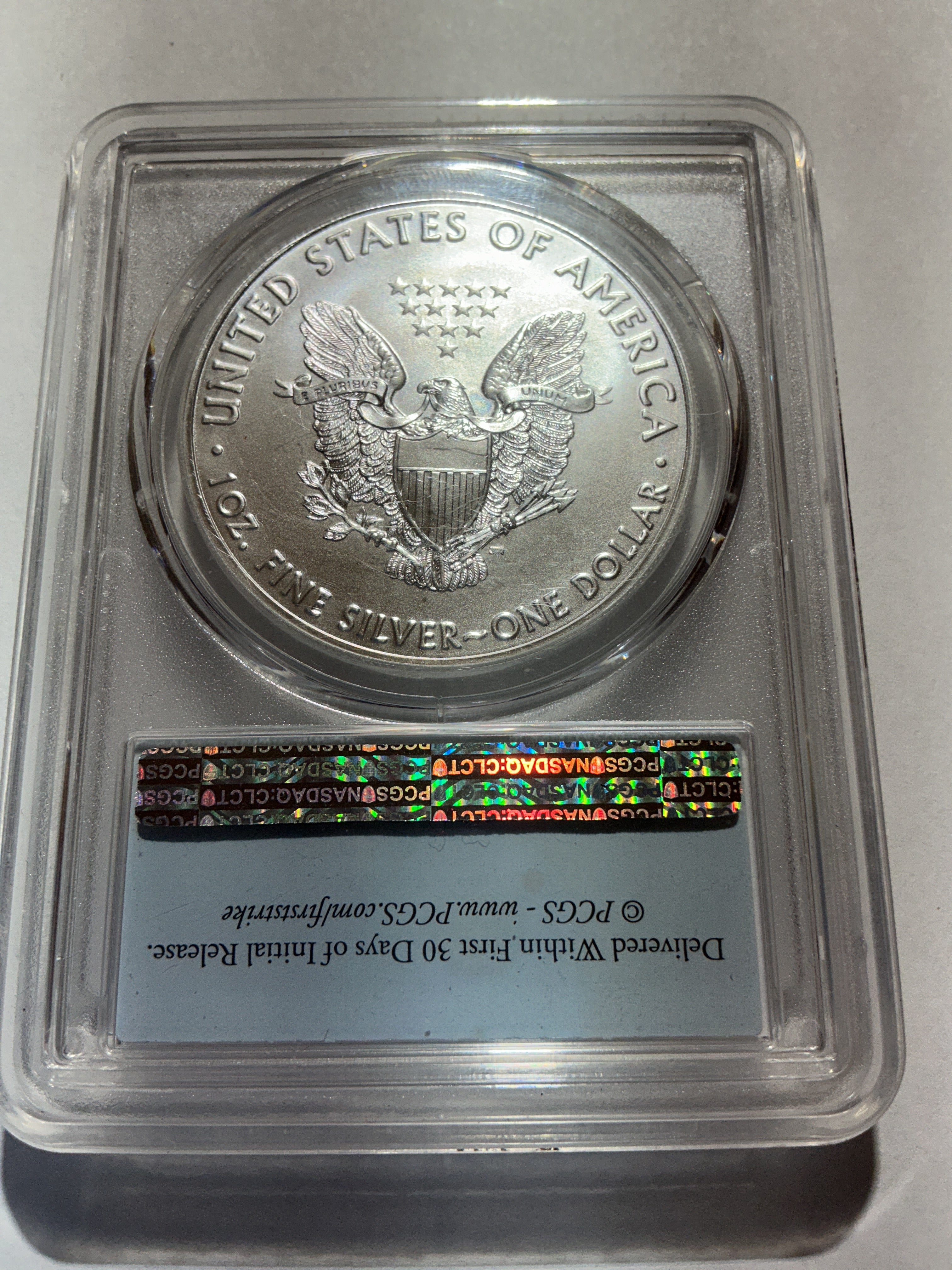 Lot 3, 2021 American silver eagle MS69