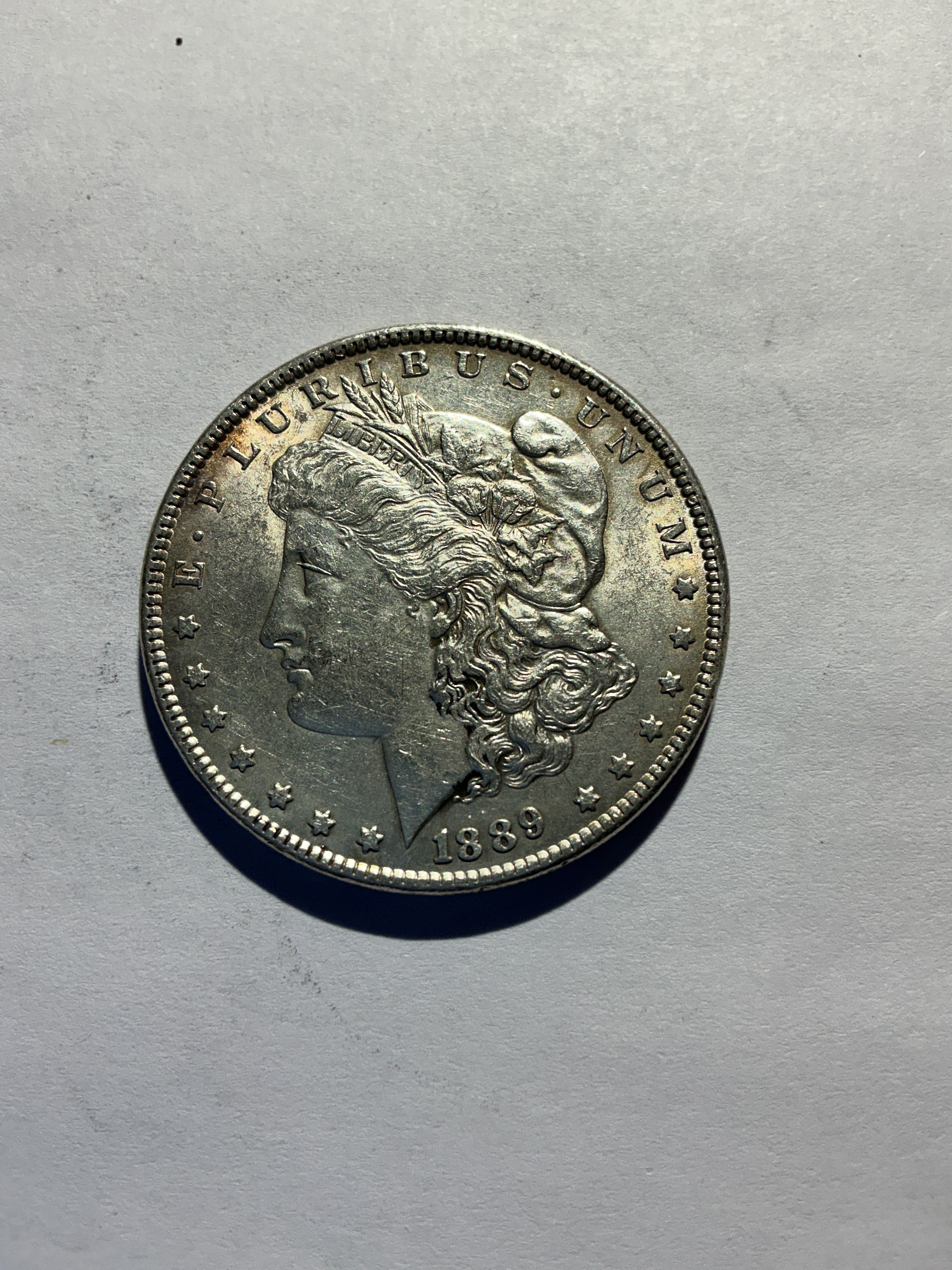 Lot 52, 1889 Morgan silver dollar,AU