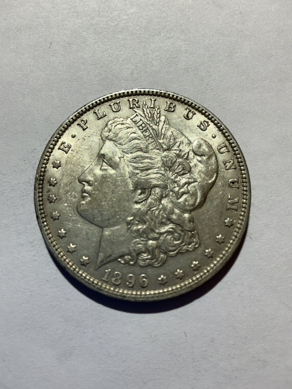 Lot 16, 1896 Morgan silver dollar, AU