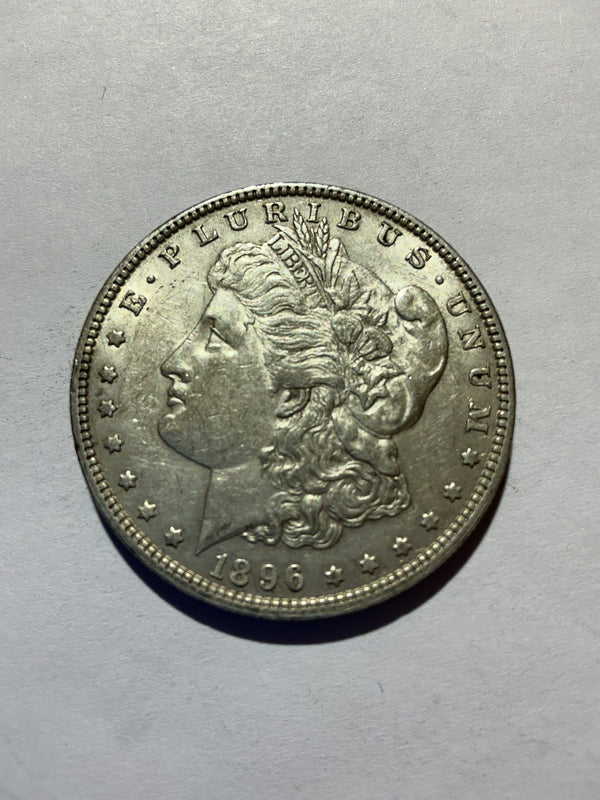 Lot 16, 1896 Morgan silver dollar, AU