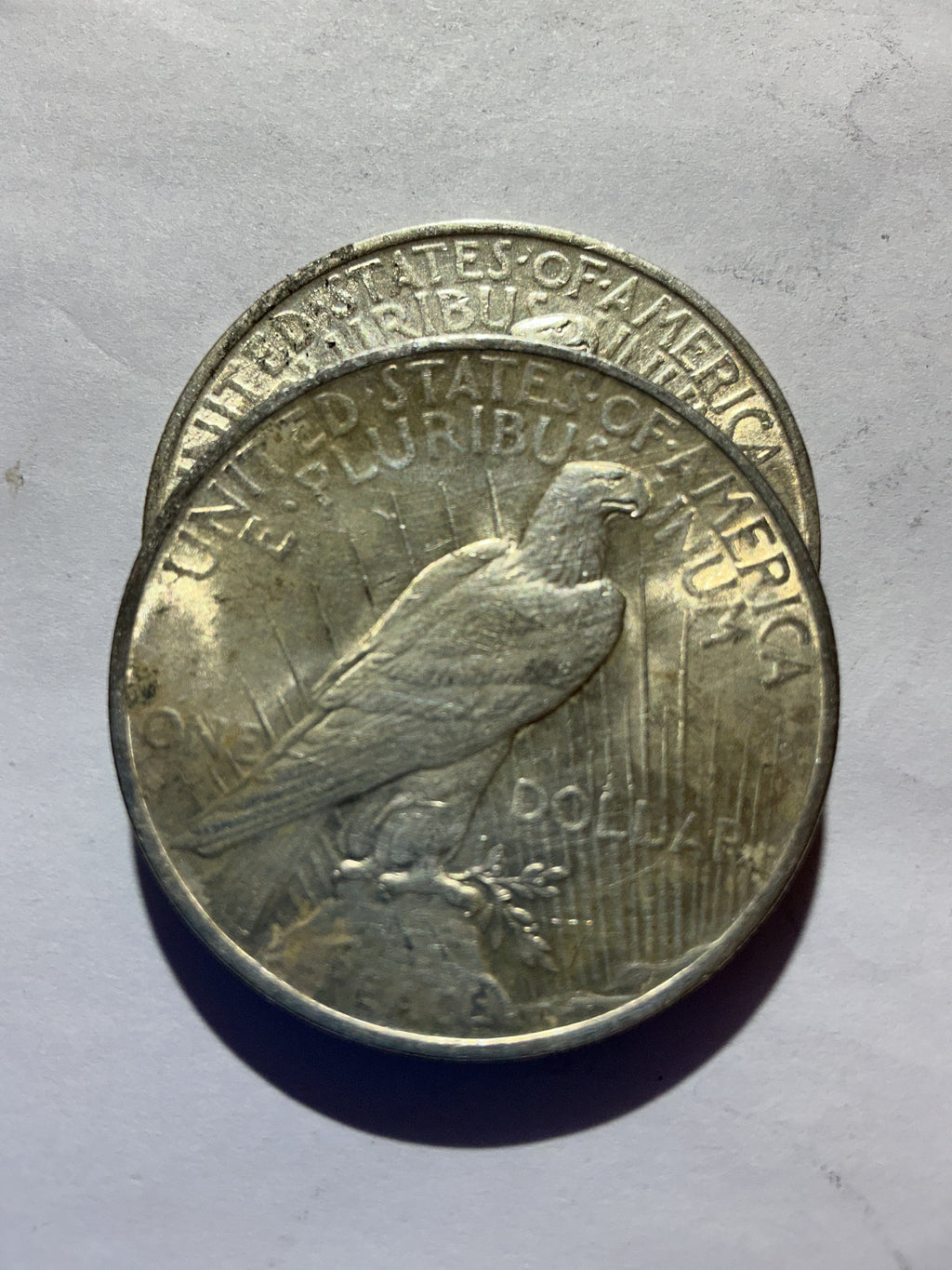 Lot 29, 2 1923 Peace dollar, AU