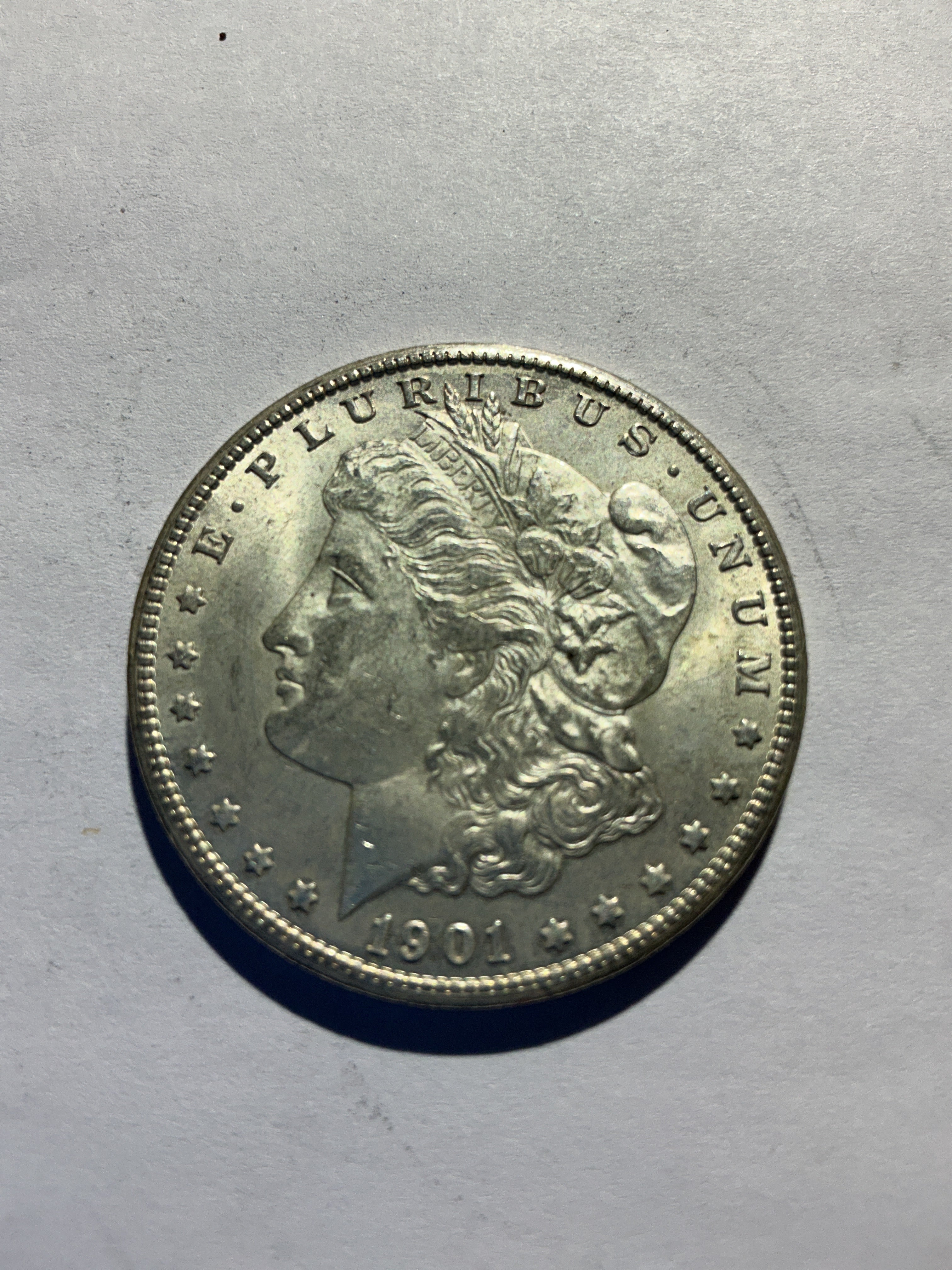 Lot 50, 1901 O Morgan silver dollar, AU
