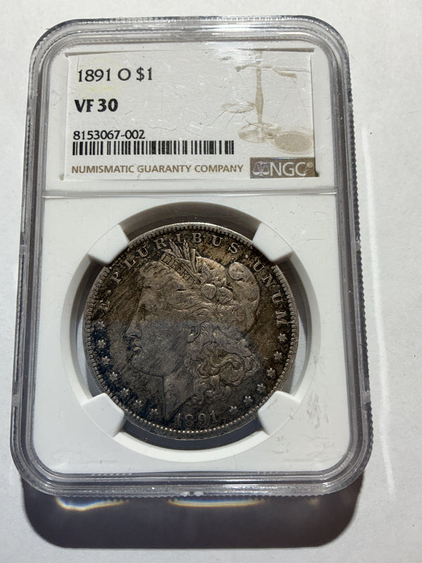 Lot 11, 1891 O, Morgan silver dollar, VF30