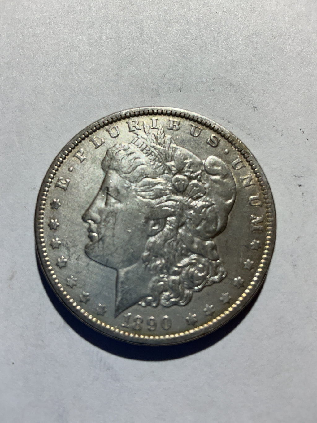 Lot 31, 1890 Morgan silver dollar xf