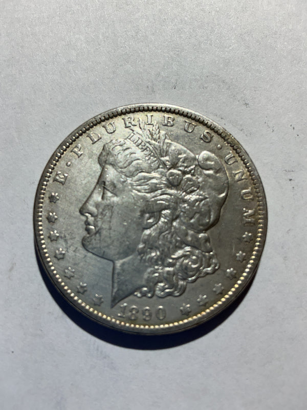 Lot 31, 1890 Morgan silver dollar xf