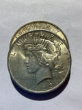 Lot 30, 2 1923 Peace dollar, AU