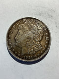 Lot 75, 1921 D Morgan silver dollar, xf