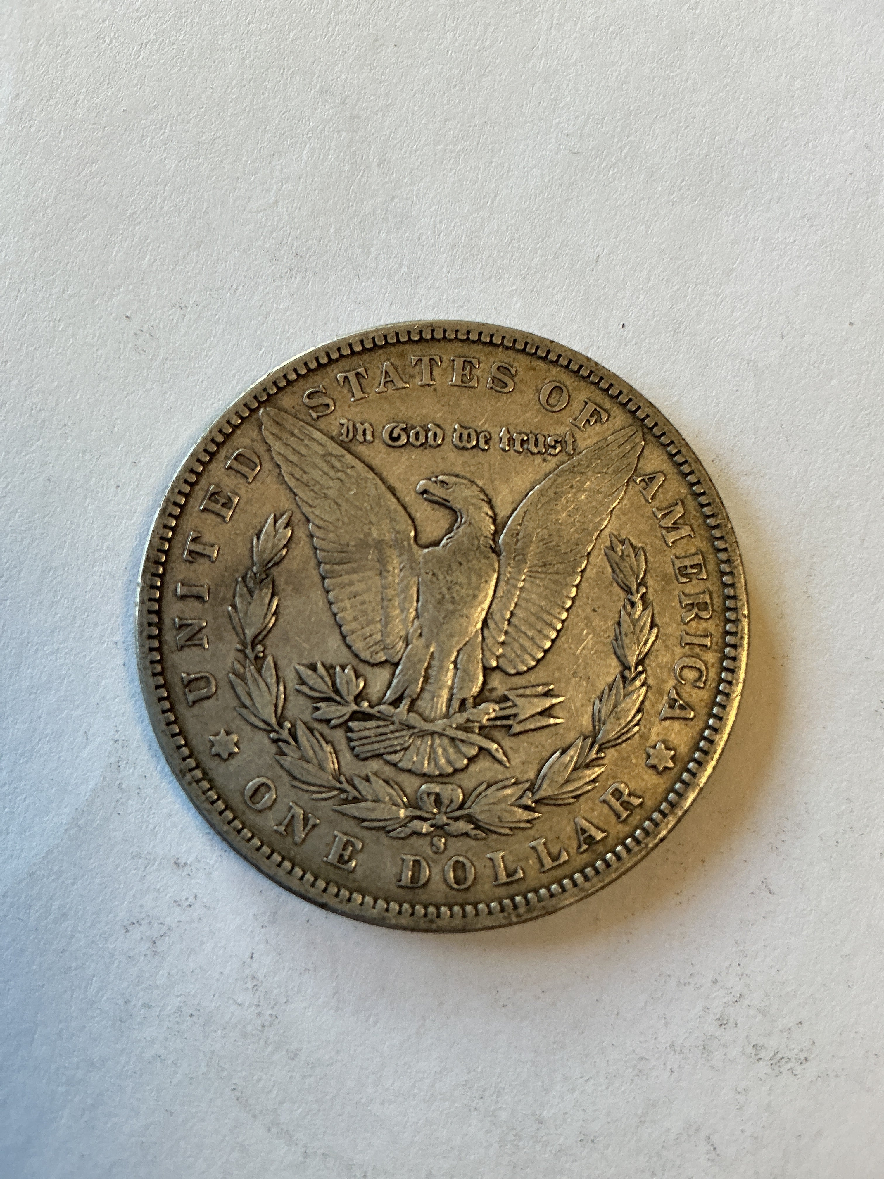 Lot 24 1896 S Morgan silver dollar, xf