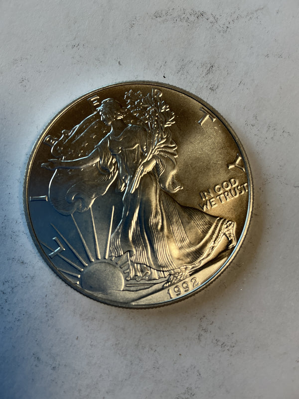 Lot 39, 1992 American silver eagle, 1 oz fine silver
