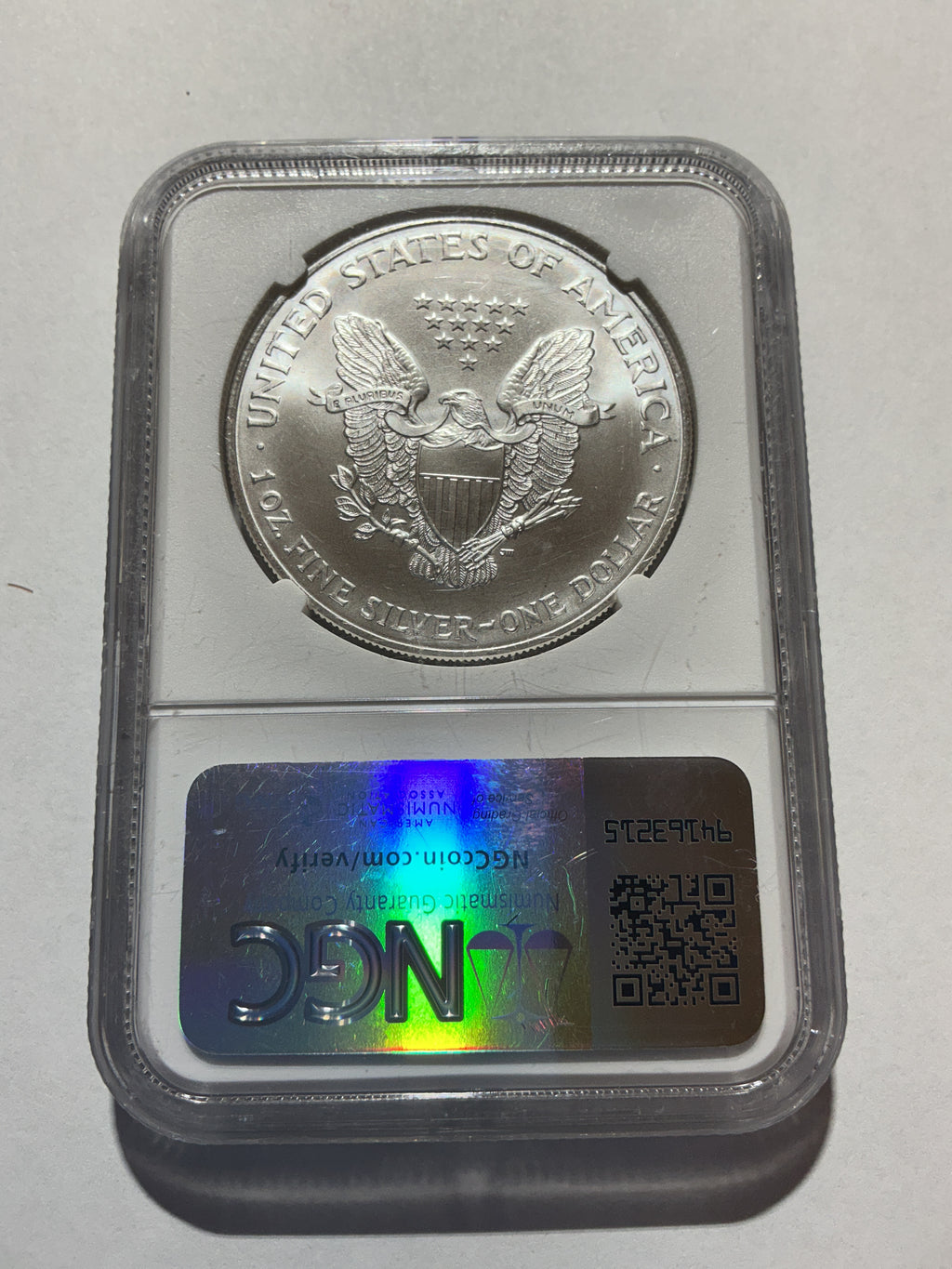 Lot 6, 2001 American silver eagle, MS69