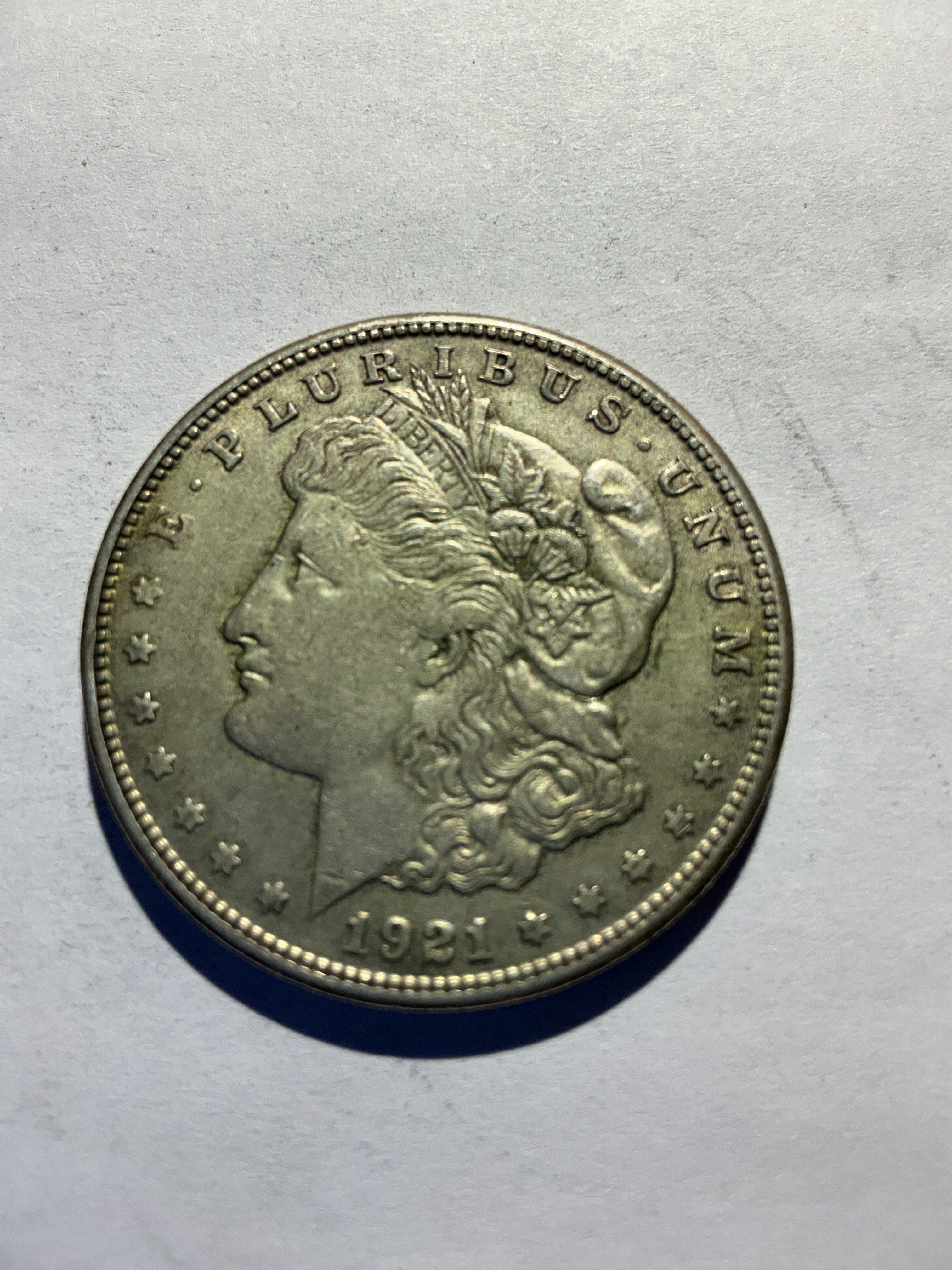 Lot 79, 1921 S Morgan silver dollar, AU