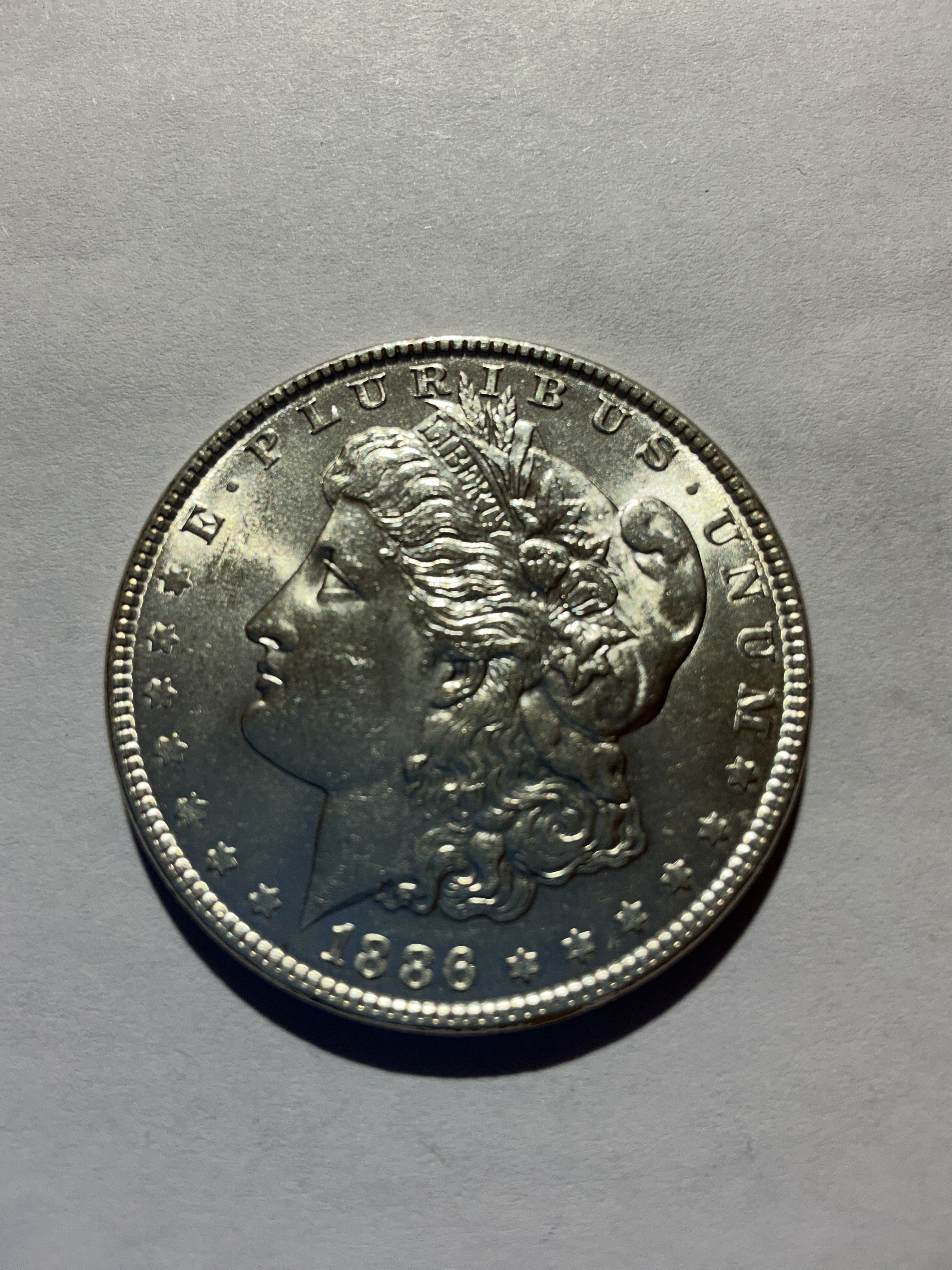 Lot 72, 1886 Morgan silver dollar, BU