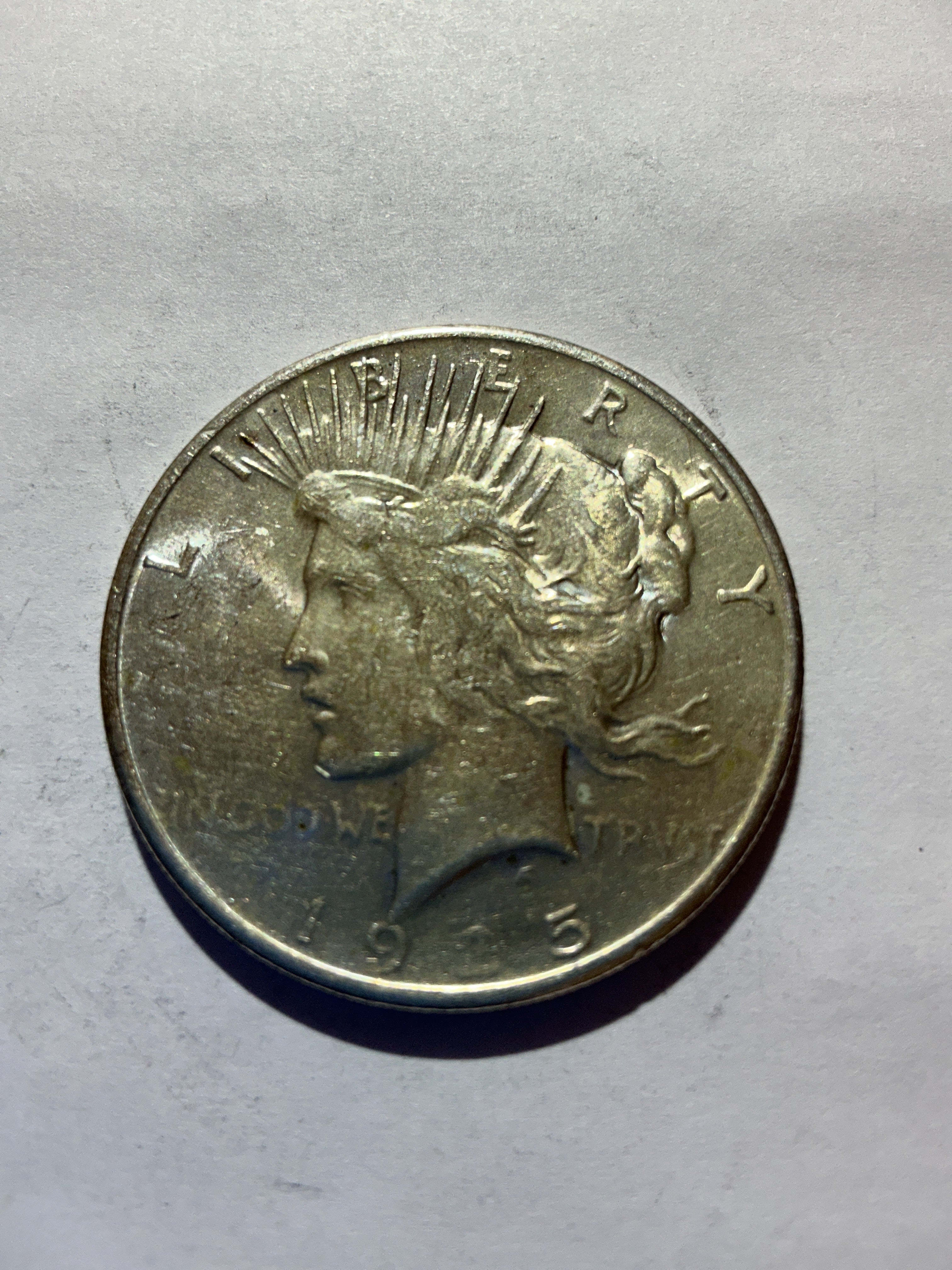 Lot 37, 1925 Peace dollar,AU