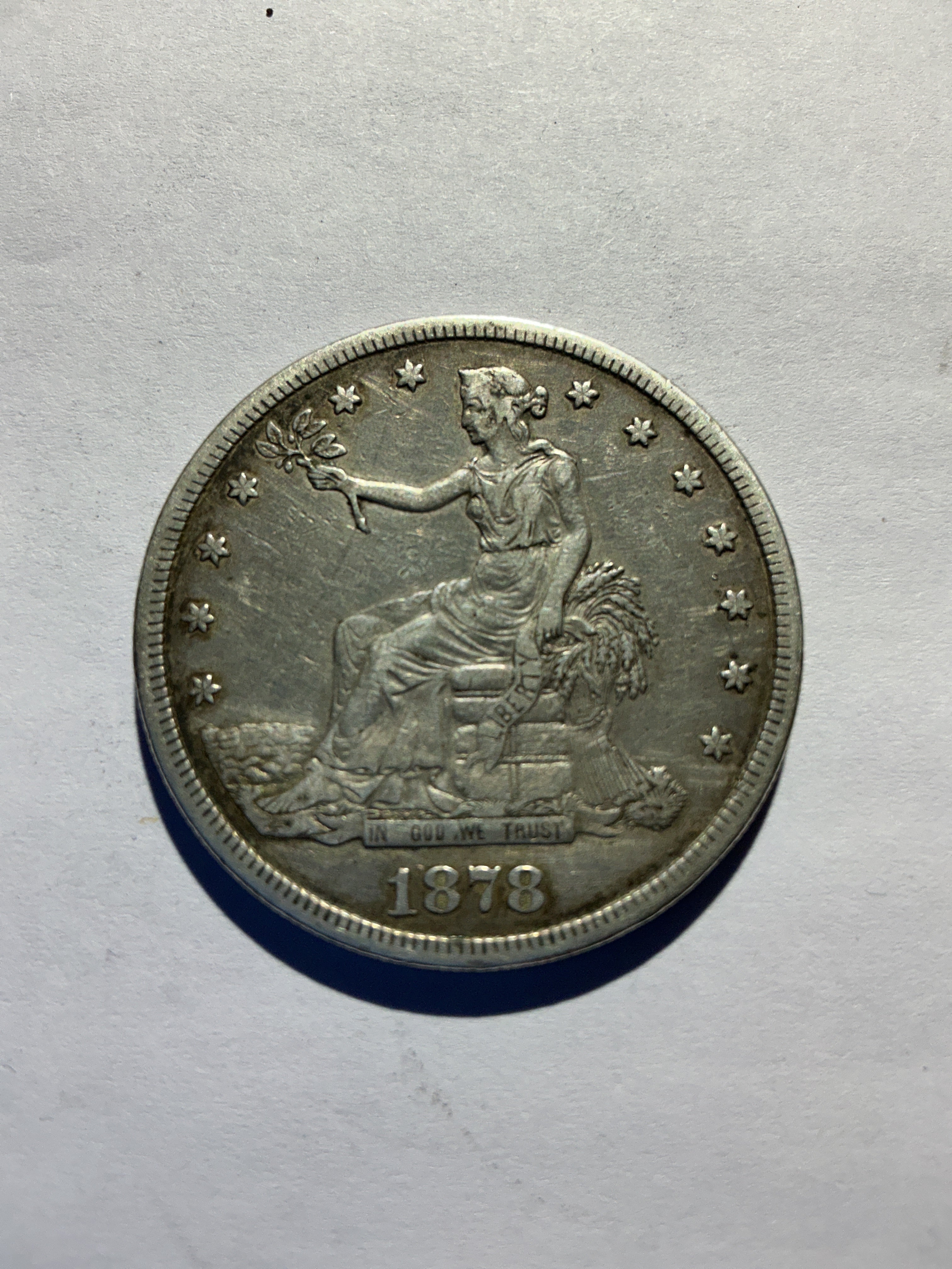 Lot 20, 1878 S Trade dollar, Xf