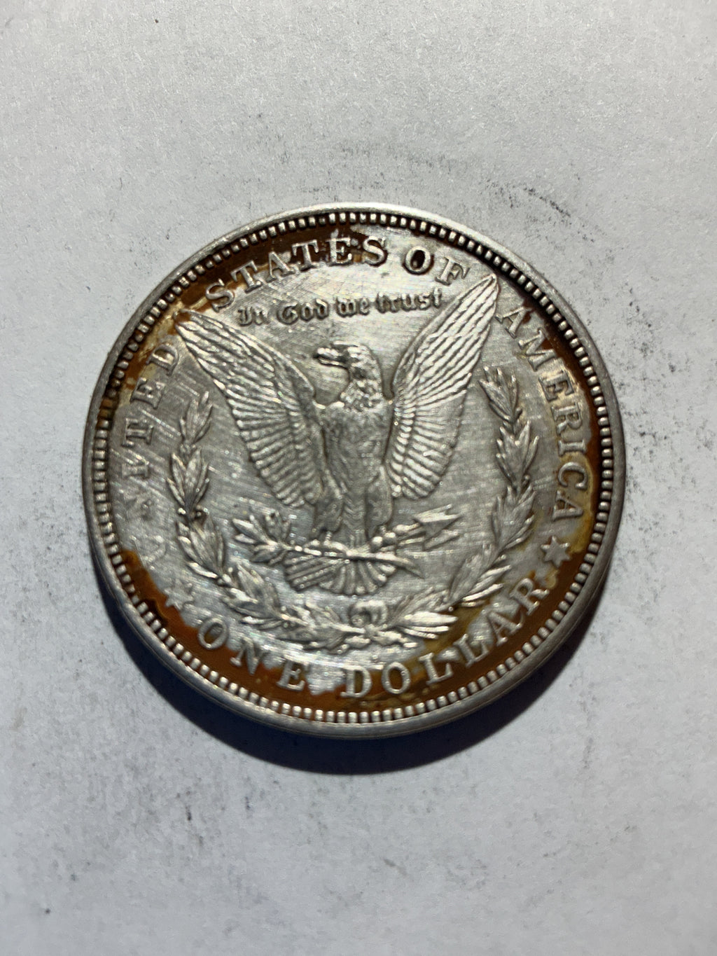 Lot 73, 1921 D Morgan silver dollar, xf