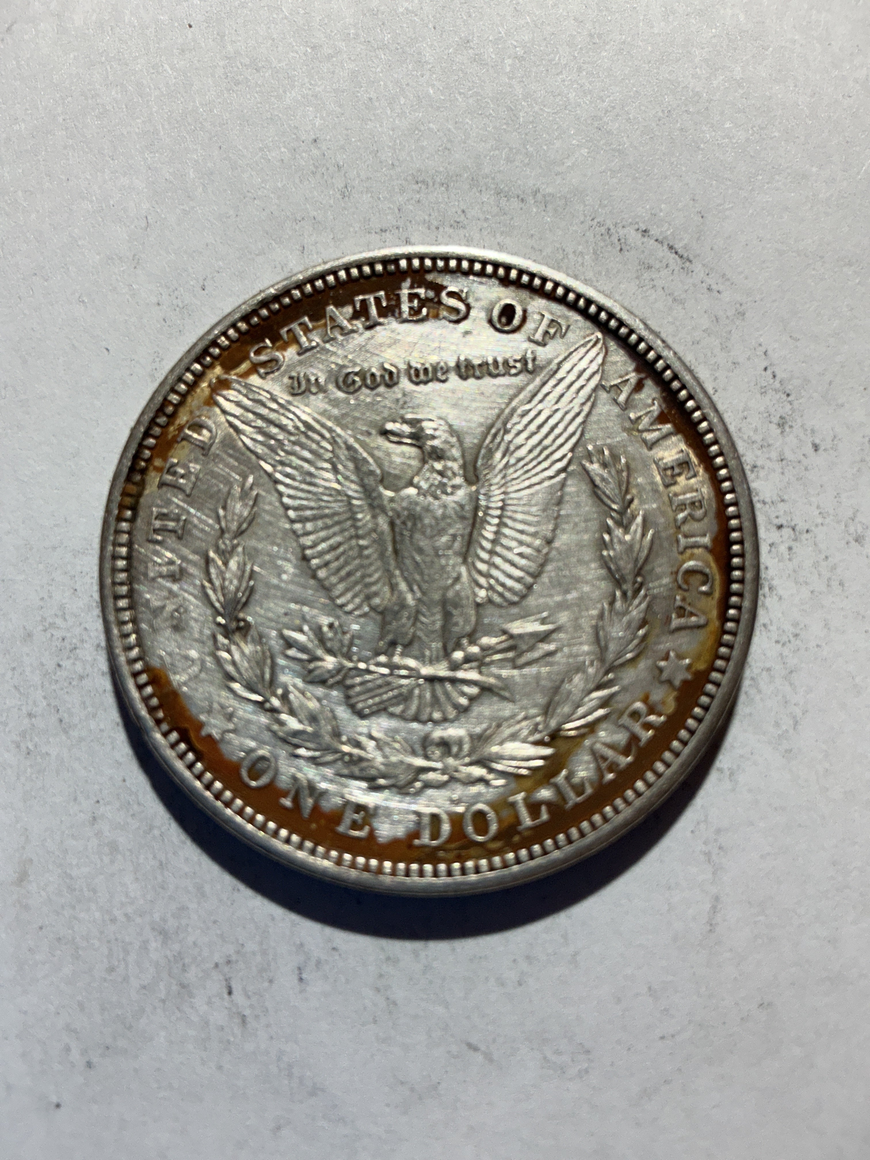 Lot 73, 1921 D Morgan silver dollar, xf