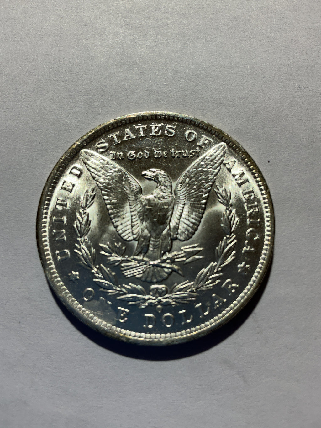Lot 75, 1890 O Morgan silver dollar, BU