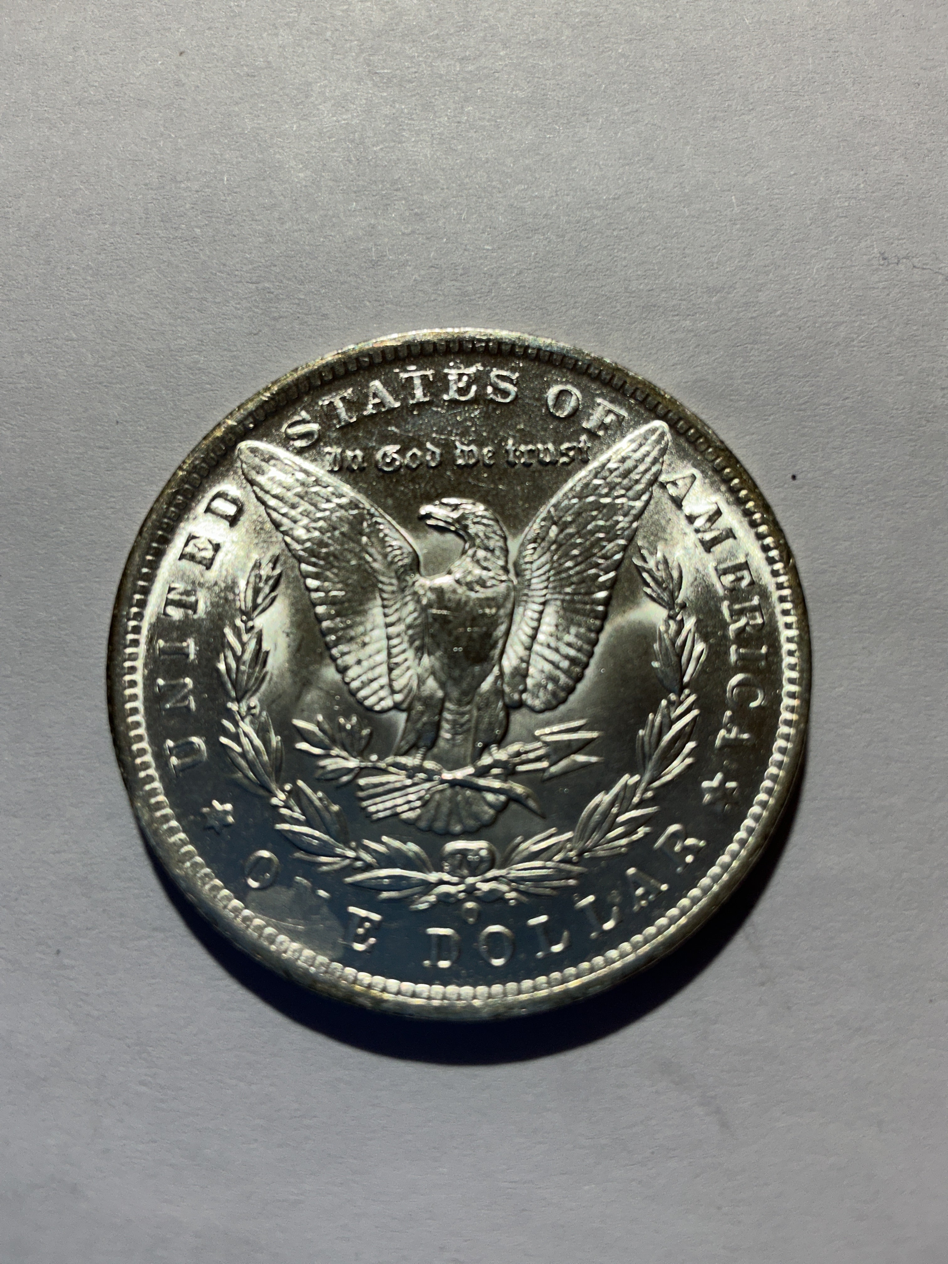 Lot 75, 1890 O Morgan silver dollar, BU