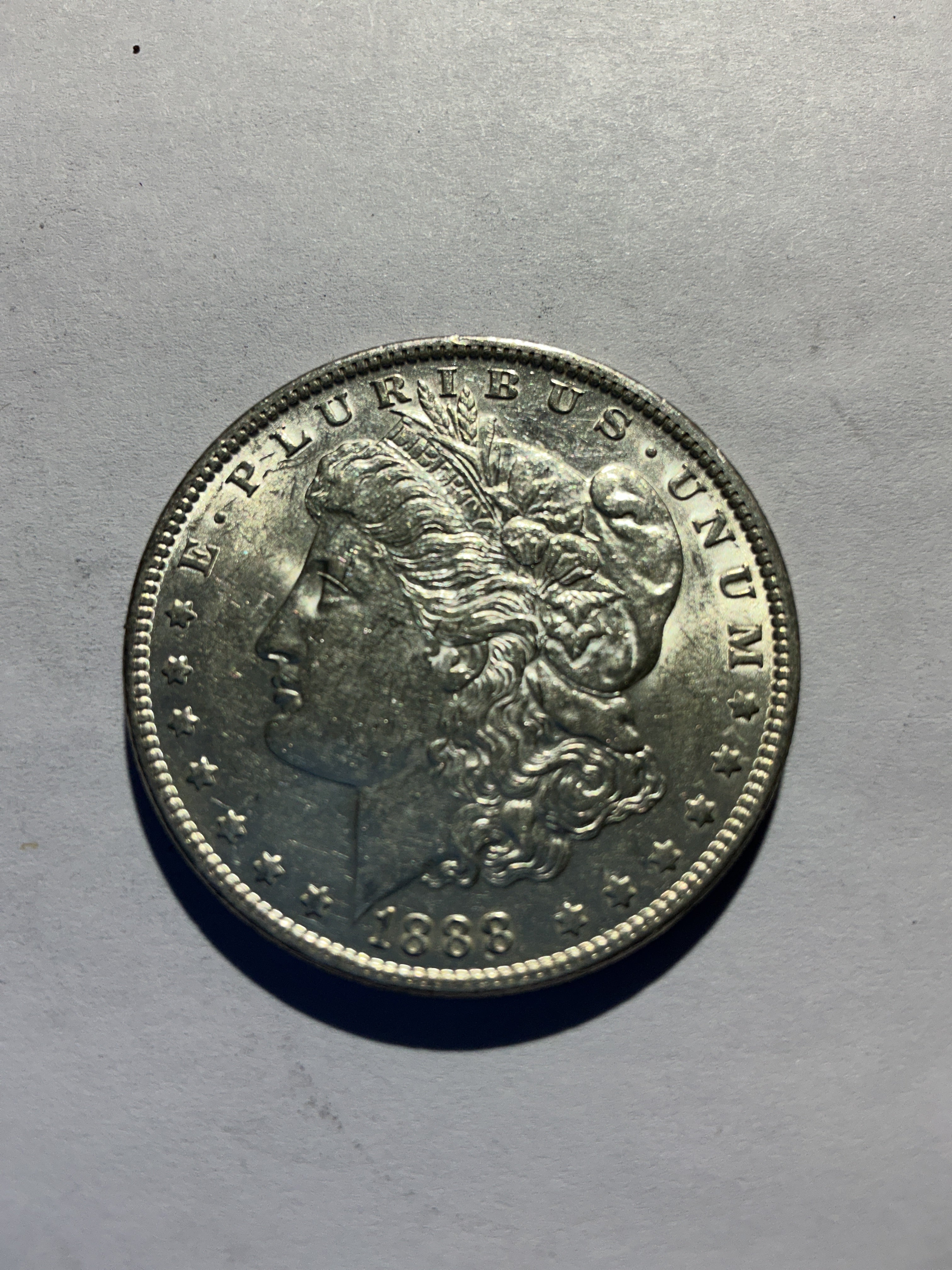 Lot 46, 1888 Morgan silver dollar,AU