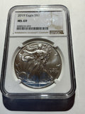 Lot 4, 2019 American silver eagle, MS69