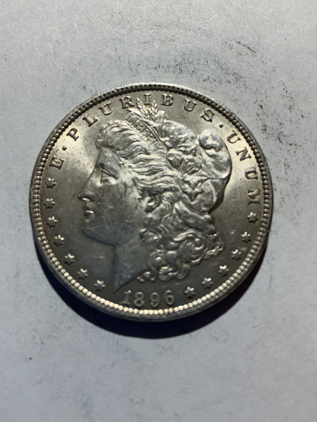 Lot 65, 1896 Morgan silver dollar,AU