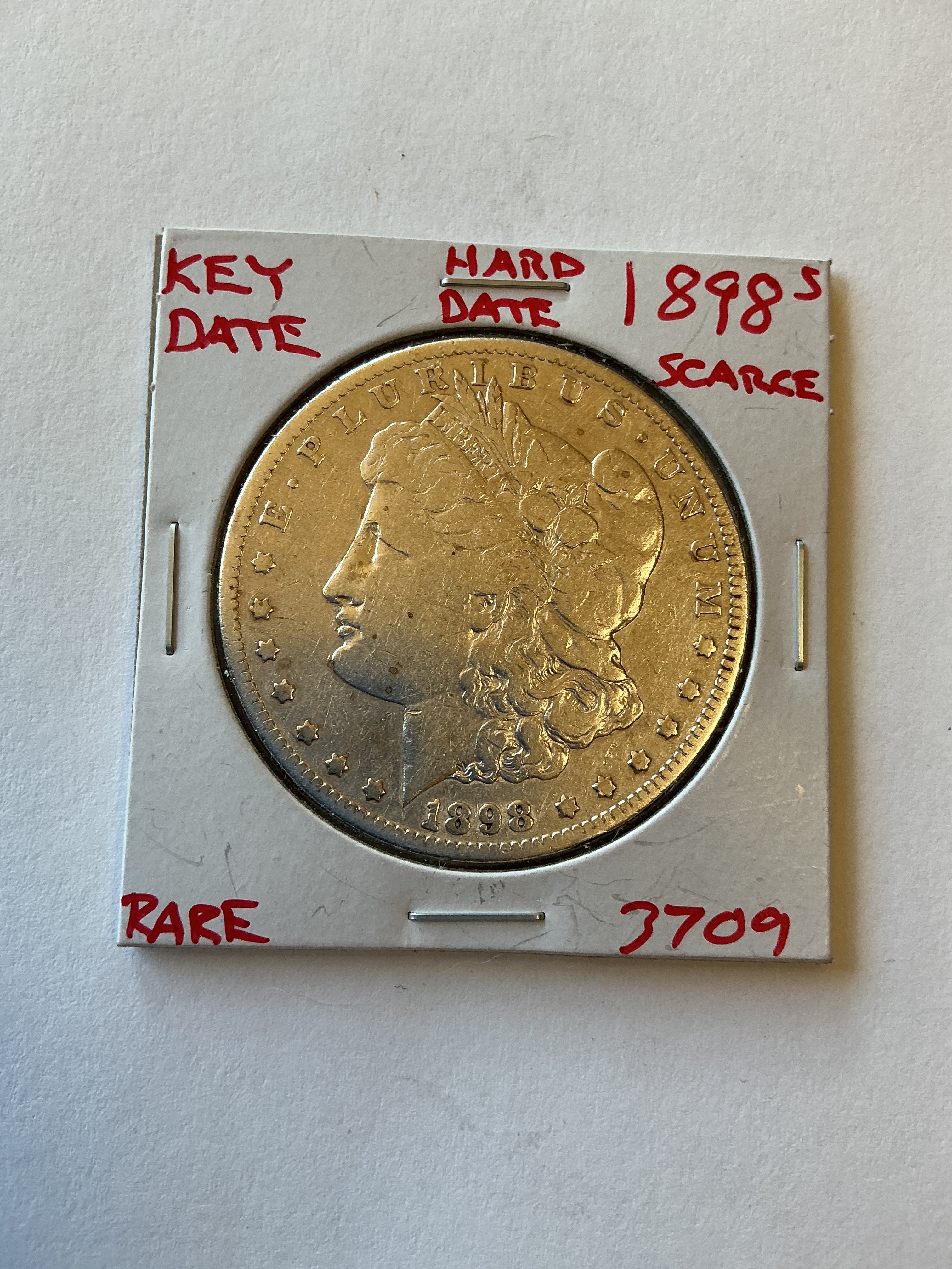 Lot 10, 1898 S Morgan silver dollar, XF