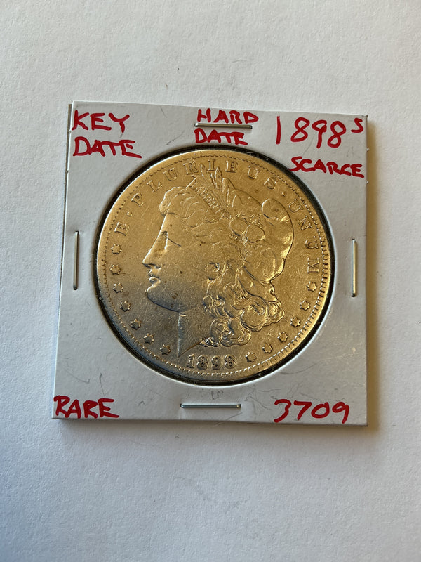 Lot 10, 1898 S Morgan silver dollar, XF