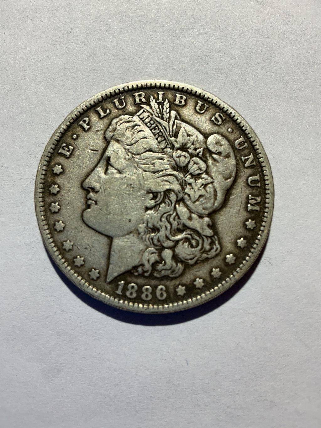 Lot 15, 1886 Morgan silver dollar, VF