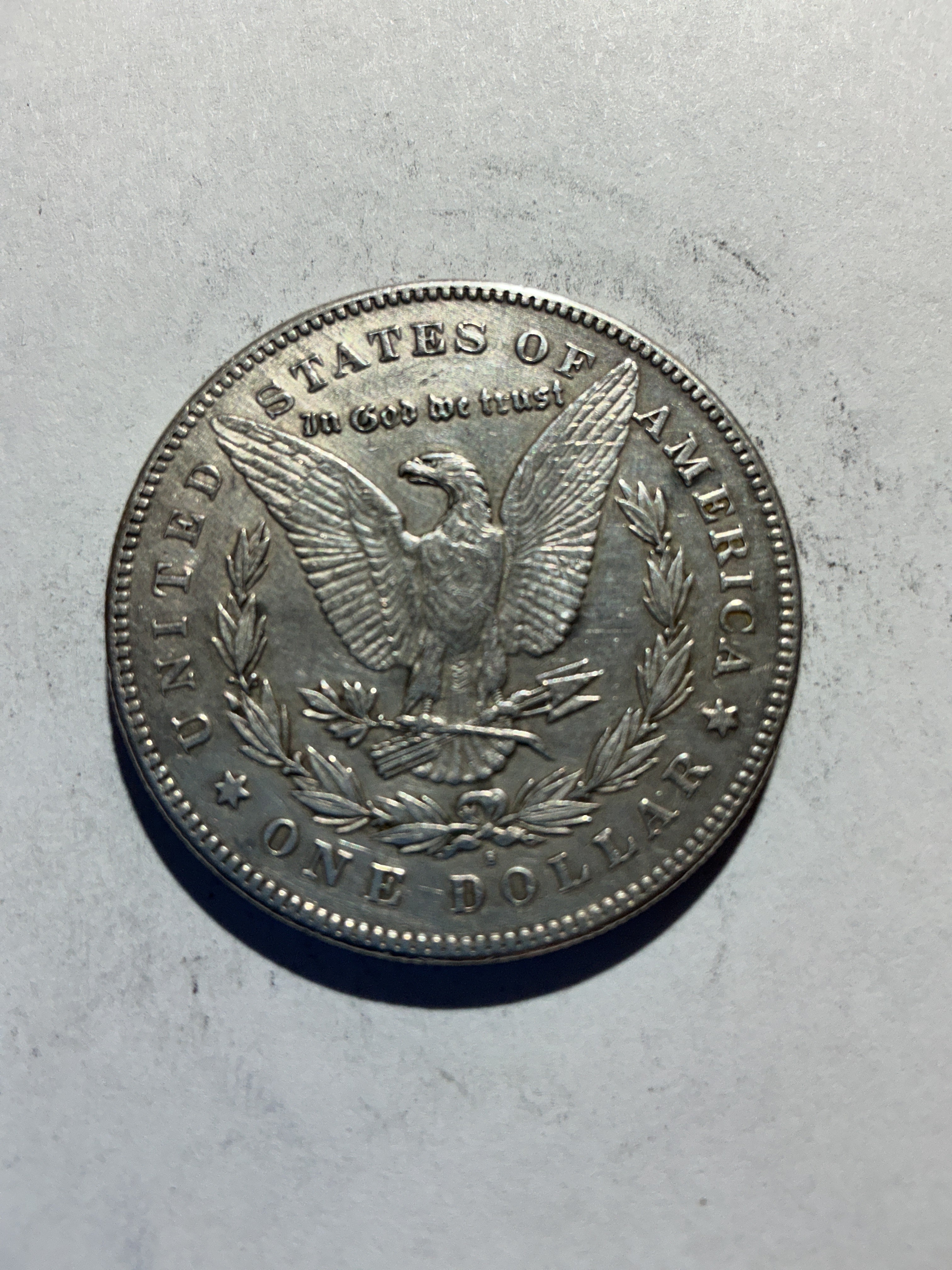 Lot 57, 1878 S Morgan silver dollar, AU