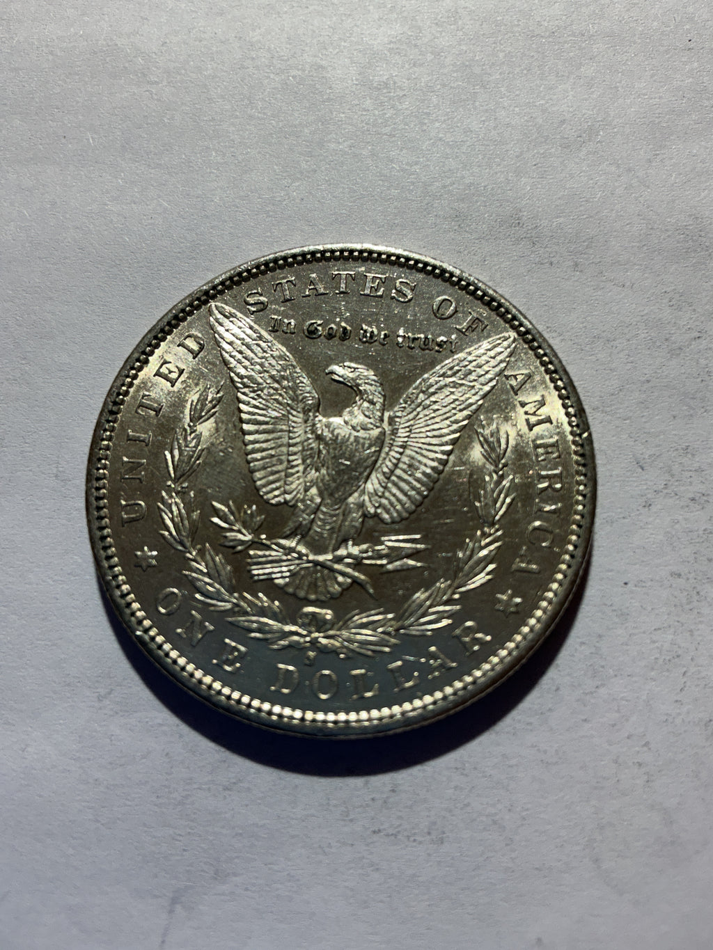 Lot 58, 1891 S Morgan silver dollar, AU