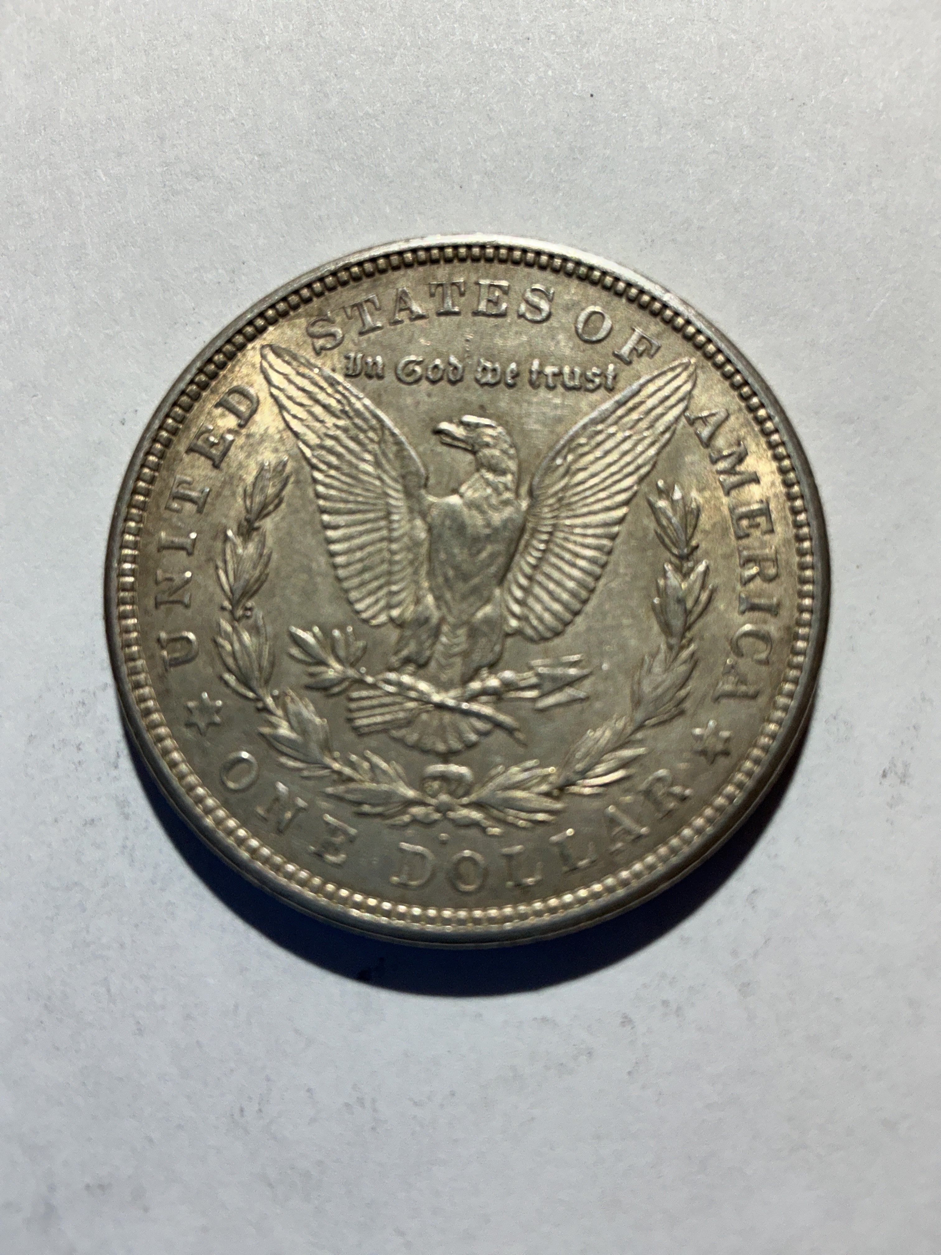 Lot 34, 1921 D Morgan silver dollar, AU