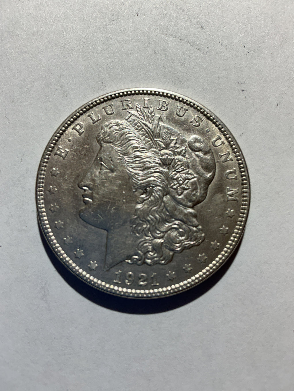Lot 30, 1921 Morgan silver dollar, AU