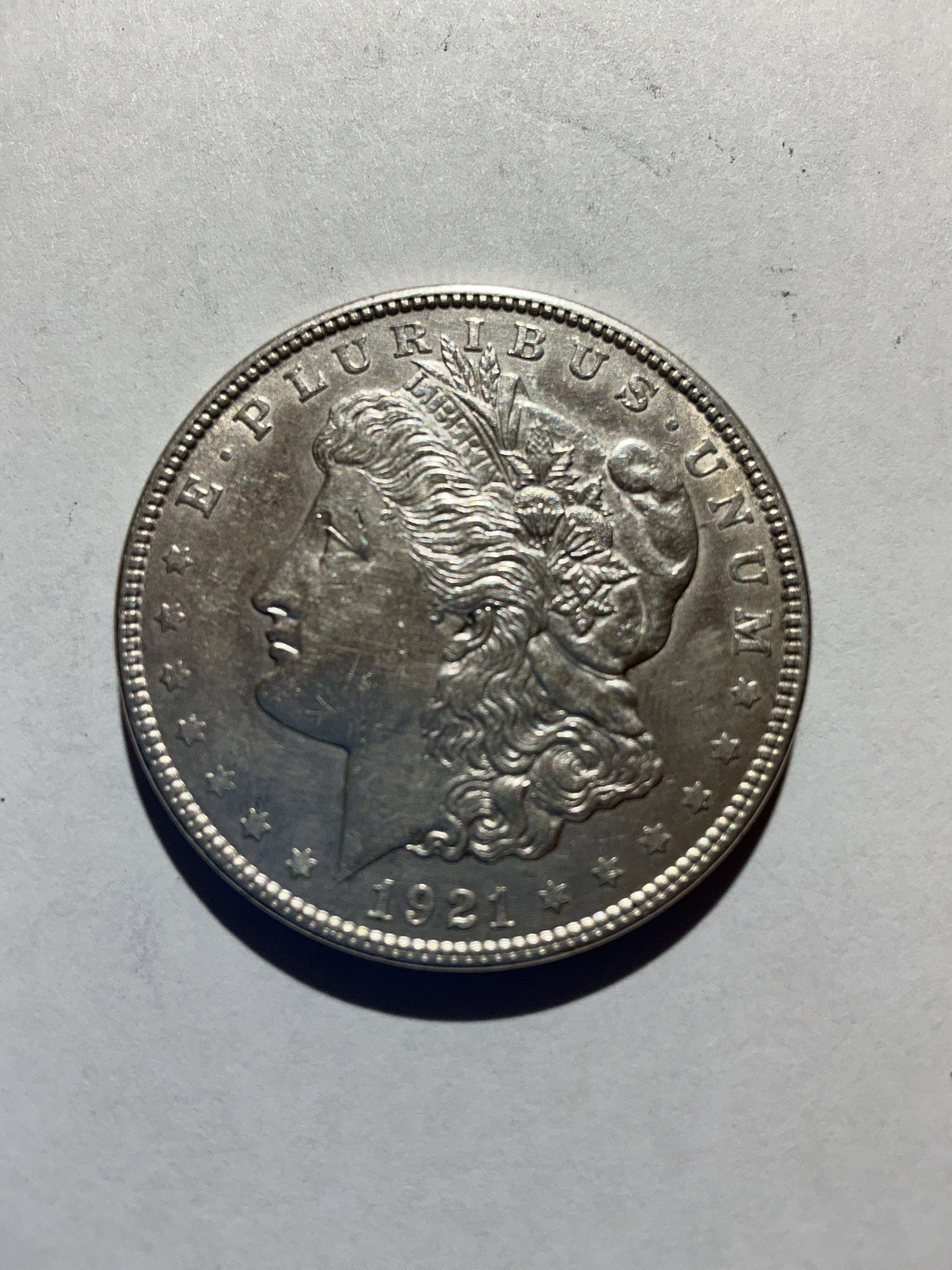 Lot 30, 1921 Morgan silver dollar, AU