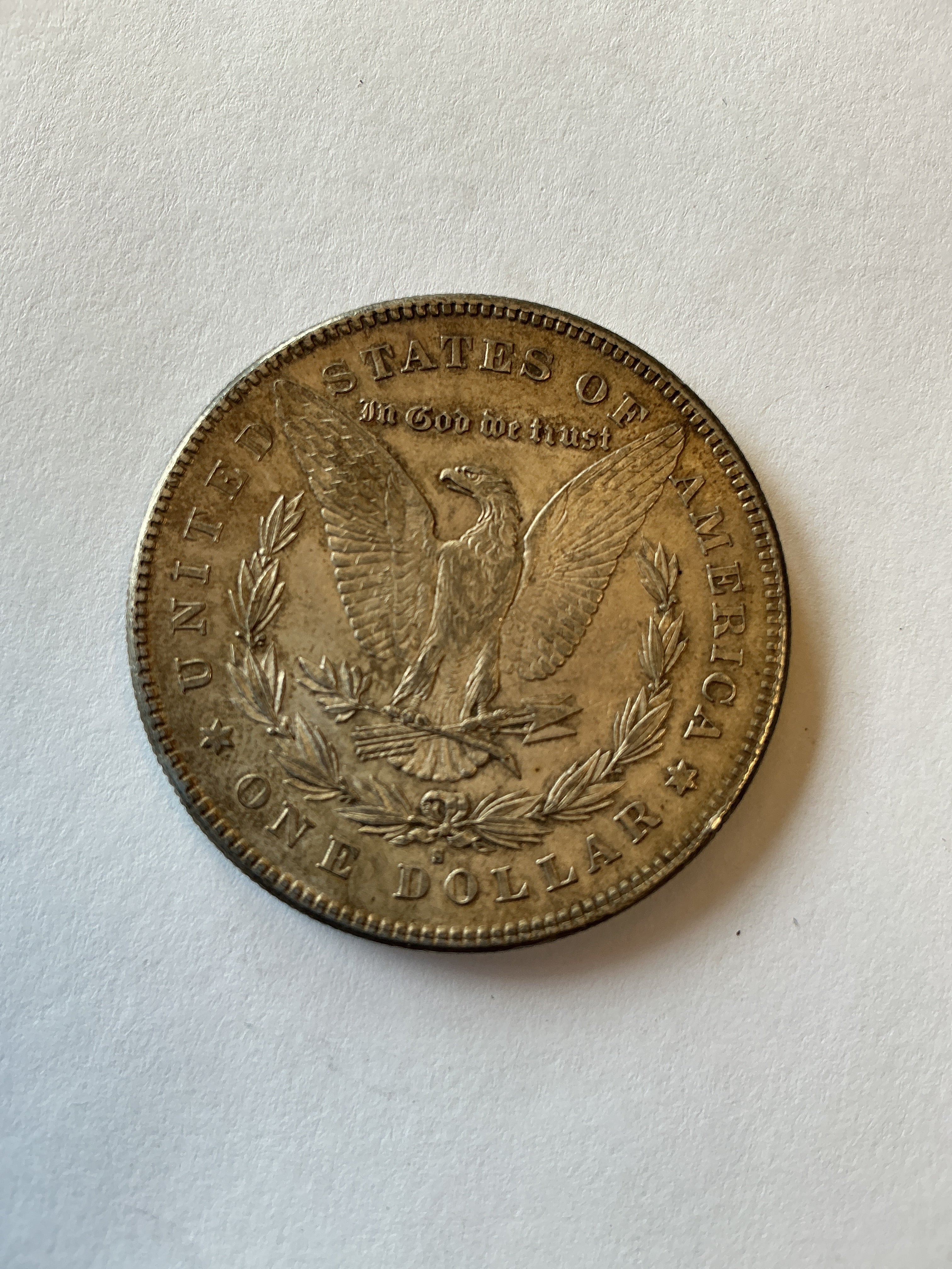 Lot 5, 1878 S Morgan silver dollar, AU